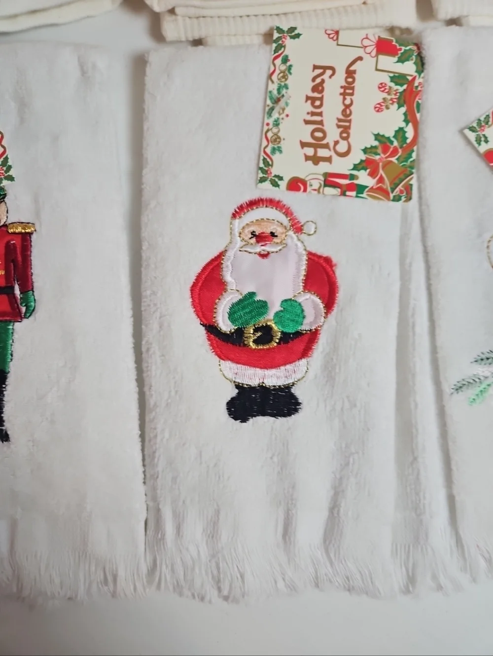 Lot of 7 Holiday Fingertip Holiday Hand Towels Christmas Cotton Bathroom